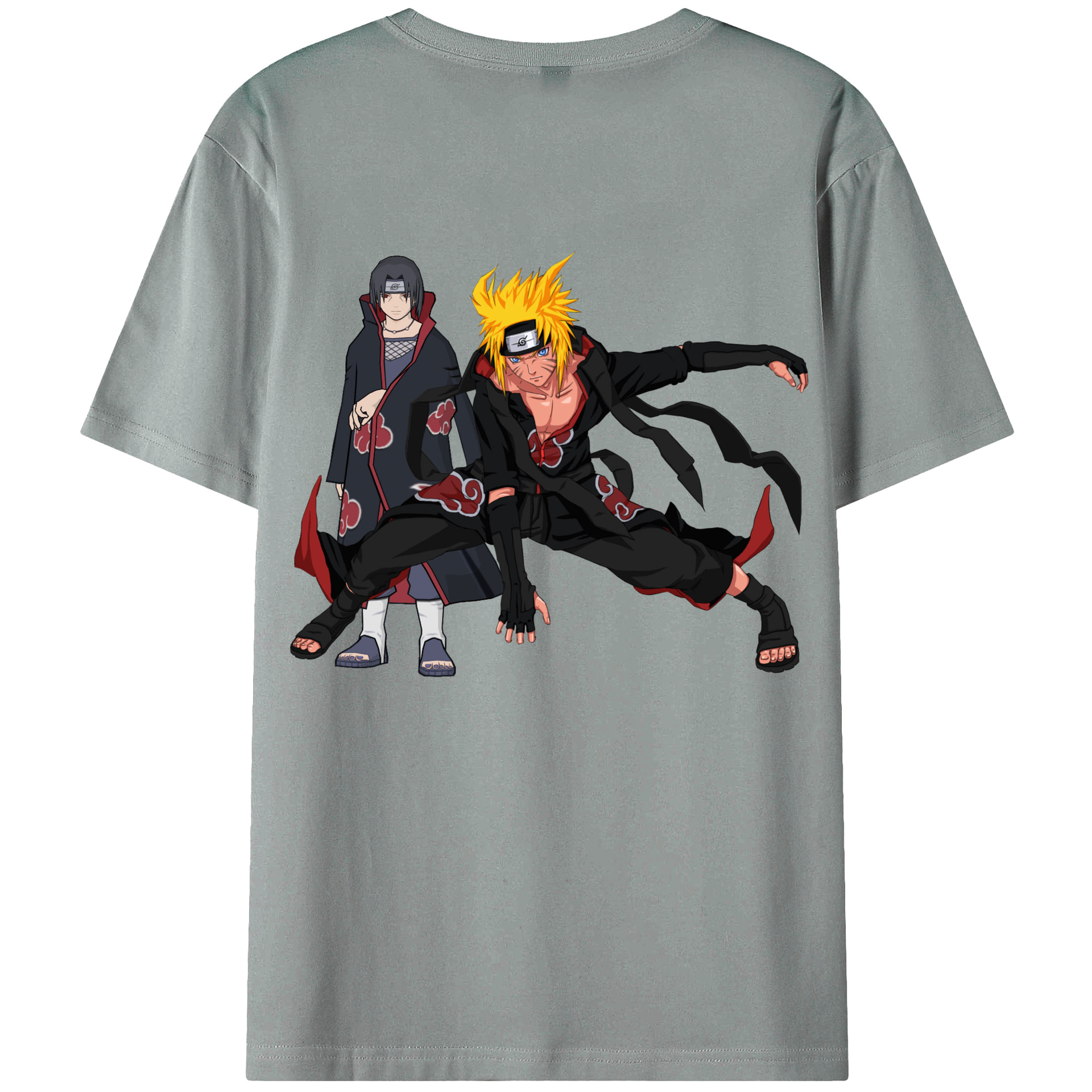 （画像用） NARUTO -ナルト- うずまき ナルト Uzumaki Naruto 綿100％ メンズ半袖Tシャツ（バックプリント） 通気性